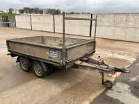 APPROX. 8ft x 5ft IFOR WILLIAMS 2000KGS DROPSIDE GALVANISED TWIN AXLE TRAILER