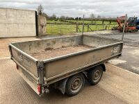 APPROX. 8ft x 5ft IFOR WILLIAMS 2000KGS DROPSIDE GALVANISED TWIN AXLE TRAILER - 8