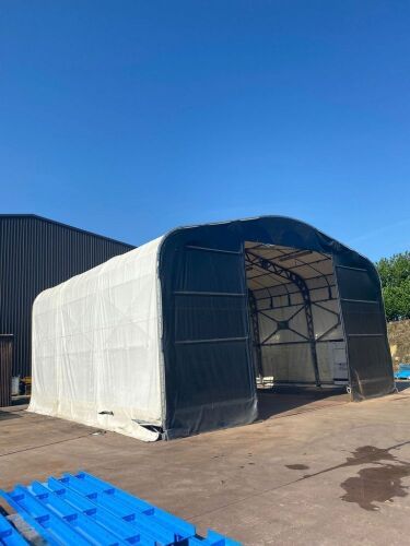 APPROX. 35ft LONG x 33ft WIDE x 25ft HIGH GALVANISED TEMPORARY BUILDING