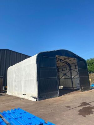 APPROX. 35ft LONG x 33ft WIDE x 25ft HIGH GALVANISED TEMPORARY BUILDING