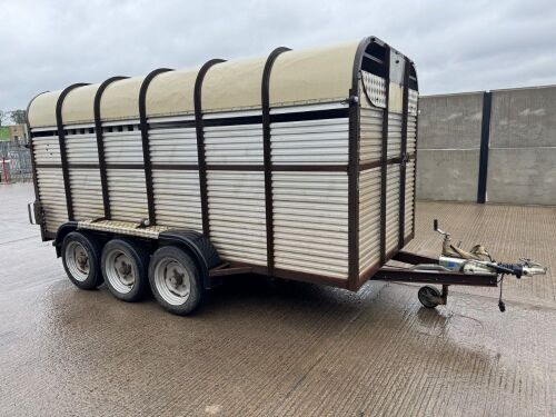 APPROX. 12ft x 6ft HAMILTON TRI AXLE CATTLE TRAILER&nbsp;