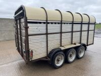 APPROX. 12ft x 6ft HAMILTON TRI AXLE CATTLE TRAILER&nbsp; - 11