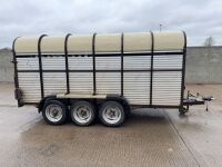 APPROX. 12ft x 6ft HAMILTON TRI AXLE CATTLE TRAILER&nbsp; - 17