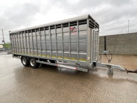 HUDSON APPROX. 24ft x 8ft 16 TON TWIN AXLE GALVANISED LIVESTOCK TRAILER&nbsp;