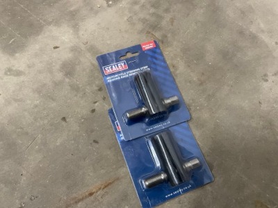 2No. UNUSED SEALEY MOTORCYCLE STEERING STEM BEARING RACE REMOVAL TOOLS