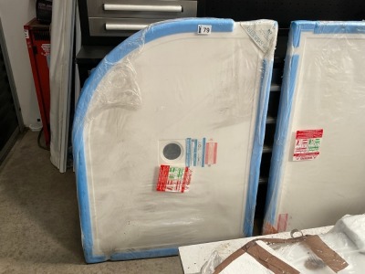 APPROX. 1200x900 LEFT-HAND OFFSET QUAD ULTRA-SLIM TRAY IN WHITE