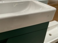 SONAS FREYA 80 CM TWO-DRAWER WALL-HUNG VANITY UNIT IN REEF GREEN MATTE INCLUDING BASIN - 4