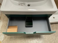 SONAS FREYA 80 CM TWO-DRAWER WALL-HUNG VANITY UNIT IN REEF GREEN MATTE INCLUDING BASIN - 5