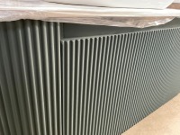 APPROX. 870 CURVED FLUTED SMOKED-SAGE SINGLE-DRAWER WALL-MOUNTED UNIT WITH SOLID WORKTOP AND FREESTANDING BASIN - 4