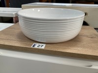APPROX. 600 WALL-MOUNTED SINGLE-DRAWER WHITE GLOSS UNIT WITH OAK WORKTOP AND ROUND D&Eacute;COR BASIN - 3
