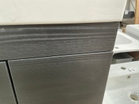 APPROX. 500 FLOOR-STANDING TWO-DOOR UNIT IN BLACK WOODGRAIN WITH BASIN - 3