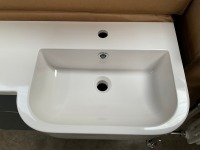 APPROX. 1000 MATCH ALL IN ONE UNIT IN OXFORD BLUE WITH RIGHT-HAND BASIN AND DOUBLE DOOR UNIT INC. INCORPORATED BACK TO WALL UNIT - 2