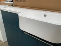 APPROX. 1000 MATCH ALL IN ONE UNIT IN OXFORD BLUE WITH RIGHT-HAND BASIN AND DOUBLE DOOR UNIT INC. INCORPORATED BACK TO WALL UNIT - 3