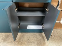 APPROX. 1000 MATCH ALL IN ONE UNIT IN OXFORD BLUE WITH RIGHT-HAND BASIN AND DOUBLE DOOR UNIT INC. INCORPORATED BACK TO WALL UNIT - 5