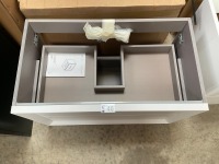 APPROX. 800 WALL-MOUNTED TWO-DRAWER MATTE WHITE UNIT & BASIN - 5
