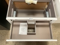APPROX. 800 WALL-MOUNTED TWO-DRAWER MATTE WHITE UNIT & BASIN - 7