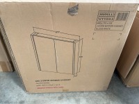 APPROX. 600 x 650 TWO-DOOR MIRRORED CABINET WITH WHITE GLOSS SIDES - 2