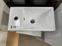 APPROX. 400 WALL-MOUNTED WHITE GLOSS CLOAKROOM UNIT AND BASIN - 2