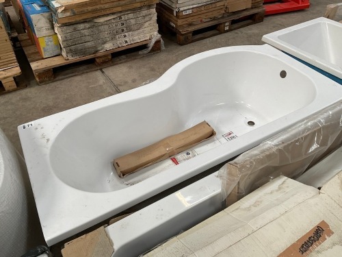 APPROX.1700x700 LEFT-HAND P-SHAPED BATH WITH WHITE GLOSS FRONT PANEL
