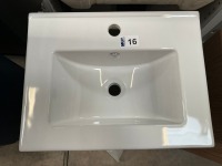 APPROX. 500 TWO-DRAWER WALL-MOUNTED VANITY UNIT AND BASIN IN DOVE GREY - 2