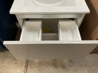 APPROX. 500 TWO-DRAWER WALL-MOUNTED VANITY UNIT AND BASIN IN DOVE GREY - 4