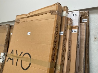 APPROX. 7No.WETROOM SCREENS &mdash; MIXED SIZES (700, 760, 800, 900)