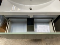 APPROX. 800 FLOORSTANDING TWO-DRAWER VANITY UNIT IN PISTACHIO GREEN WITH BASIN - 5