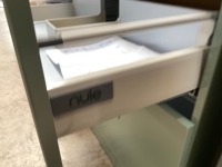 APPROX. 800 FLOORSTANDING TWO-DRAWER VANITY UNIT IN PISTACHIO GREEN WITH BASIN - 7