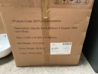 MYLIFE SOFIA 600 TWO-DRAWER WALL-MOUNTED UNIT AND BASIN IN WHITE GLOSS - 9