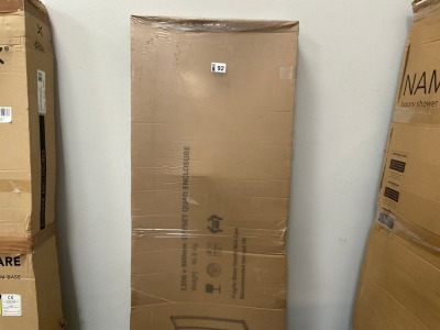 APPROX. 1200x800 OFFSET QUAD SLIDING SHOWER ENCLOSURE IN MATTE BLACK