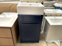 TENBY SAPPHIRE BLUE TRADITIONAL FLOOR-STANDING UNIT AND BASIN APPROX. 450 WIDE
