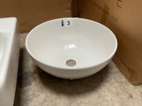 HIB ROUND FREESTANDING BASIN APPROX. 325mm DIAMETER - 3