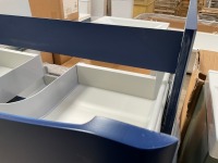 APPROX. 800 TWO-DRAWER WALL-MOUNTED INDIGO BLUE UNIT ONLY (NO BASIN) - 3
