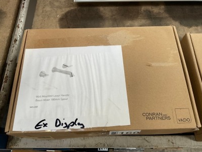 EX-DISPLAY VADO ARRONDI WALL-MOUNTED THREE-HOLE LEVER BASIN MIXER CHROME