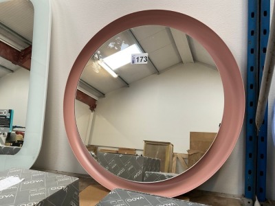 ROUND 600 BACKLIT LED MIRROR WITH DUSKY PINK SURROUND