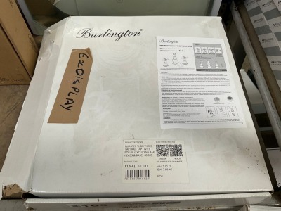 BURLINGTON POLISHED GOLD THREE-TAP-HOLE BASIN MIXER WITH POP-UP WASTE