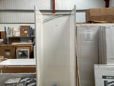 APPROX. 800x800 NEPTUNE ALCOVE POD IN WHITE GLOSS INC. FITTINGS AND WASTE