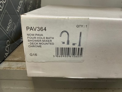 PAVA FOUR-HOLE DECK-MOUNTED BATH SHOWER MIXER KIT IN CHROME