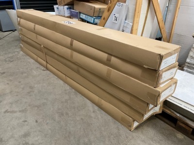 APPROX. 18No. CARTONS OF WHITE SATIN PVC PANELLING - 2.6M X 250MM X 10MM (4 PER CARTON) DC40026