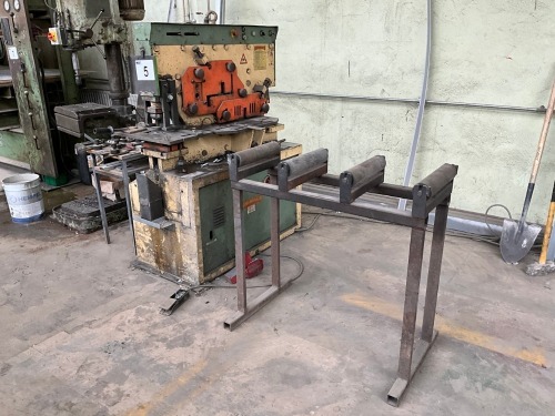 UNIMAC MINIMAC 60T 3-PHASE IRON WORKER & ROLLER TABLE