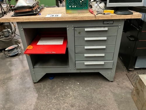 APPROX. 4.6ft 6 x 2ft WORKBENCH WITH DRAWERS