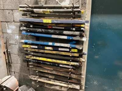 METAL WALL RACK TO INC. ASSORTED WELDING RODS