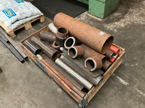 WOODEN CRATE TO INC. ASSORTED METAL PIPE