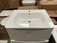 MYLIFE SOFIA 600 TWO-DRAWER WALL-MOUNTED UNIT AND BASIN IN WHITE GLOSS - 2