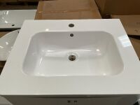 MYLIFE SOFIA 600 TWO-DRAWER WALL-MOUNTED UNIT AND BASIN IN WHITE GLOSS - 3