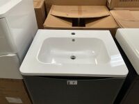 MYLIFE SOFIA 600 TWO-DRAWER FLOOR-STANDING UNIT AND BASIN IN LEAD GREY - 2