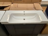 ROPER RHODES CONCIERGE 1000 FLOOR-MOUNTED FIVE-DRAWER UNIT IN MATTE CARBON WITH BASIN - 3