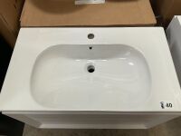 APPROX. 800 WALL-MOUNTED TWO-DRAWER MATTE WHITE UNIT & BASIN - 3