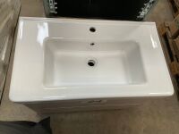 APPROX. 800 WALL-MOUNTED PALE PINK UNIT WITH BASIN - 3