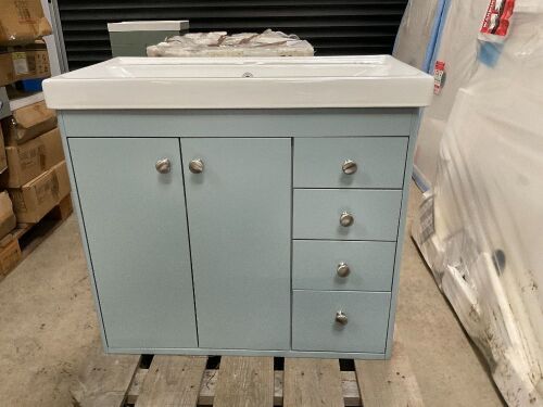 EX-DISPLAY APPROX. 800 POWDER BLUE PARAGON UNIT WITH BASIN